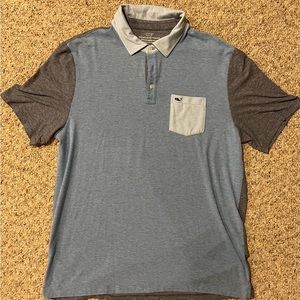 Vineyard Vines - Collared Shirt. 
Size - Large. 
Color - Multi Light Blue.